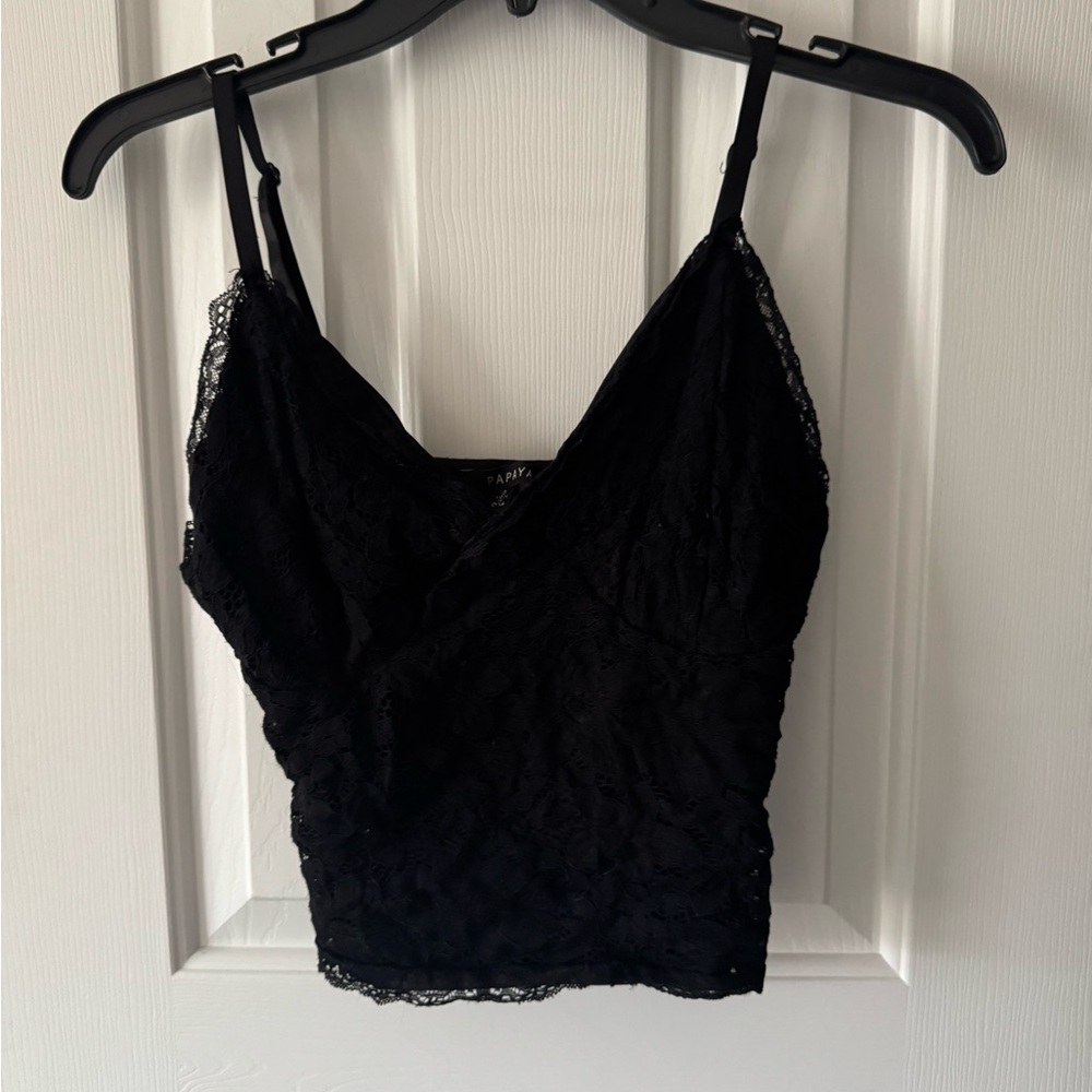 Papaya Black Lace Cami Tank Top